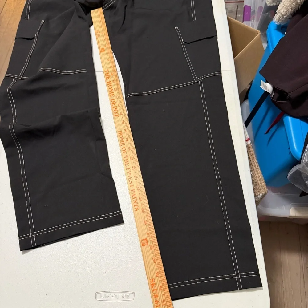 Figs Axim Cargo Utility Scrub Pants for Men Classic Fit Straight Leg Black XL
